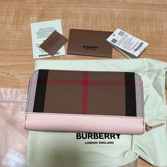 Burberry Canvas Plaid Print Continental Wallet - Picture 1 of 6